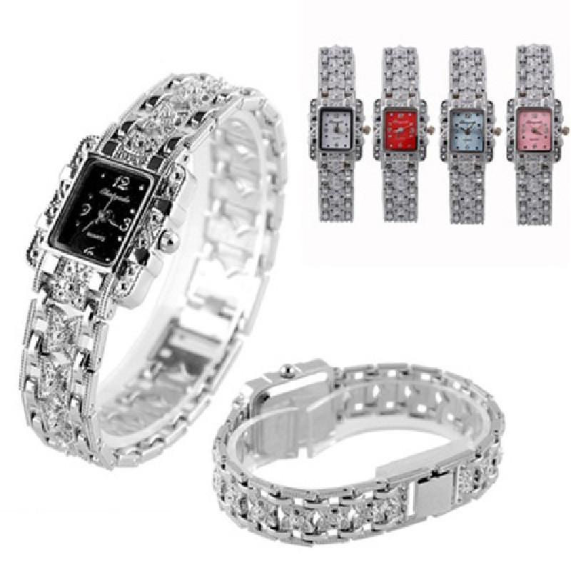 Elegant Roman Style Women's Watch With Sparkling Accents And Alloy Band