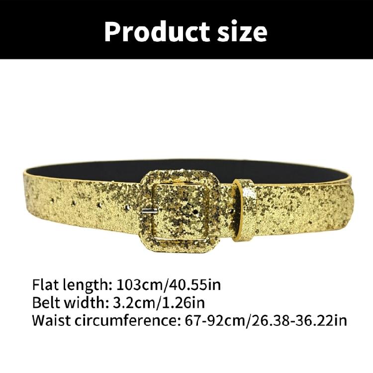 Stylish Belt for Women Comfortable Wearing Waistband with Sequins Decorations for Daily & Party Celebration Gold/Silver