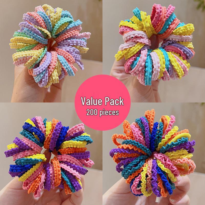 Colorful Kids' Hair Ties: Elastic Lace Scrunchies & Durable Headbands