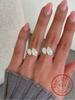 925 Silver Sparkling Water Drop Interweaving Dazzling Clear Pear Rings For Women Gift Wedding Fine Jewelry