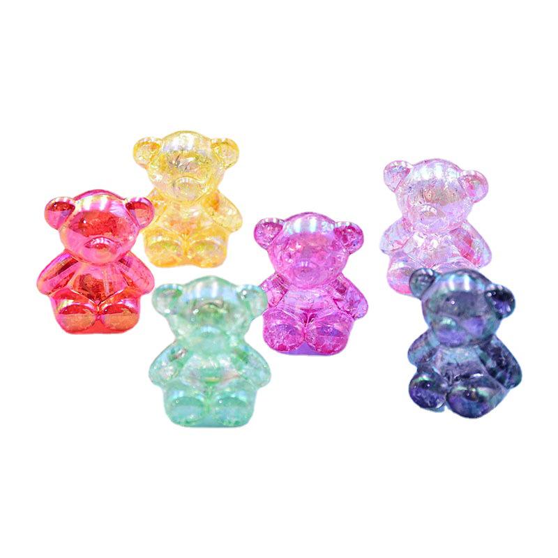 AB Color Small Bear Acrylic Beads for DIY Jewelry and Accessories