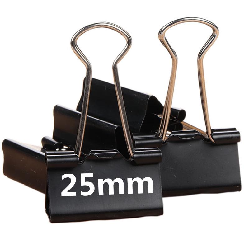 Black Metal 25mm Swallowtail Binding Clips for Documents 15mm black clip - 1 piece