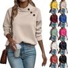 Women's Color High Neck Pullover Sweatshirt for Fall Winter
