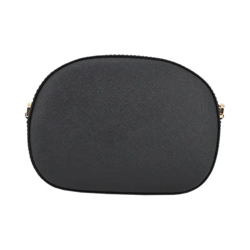 Michael Kors JET SET GLAM Round Logo Zipper Closure Leather Camera Bag Shoulder Crossbody Bag Small Women's Black