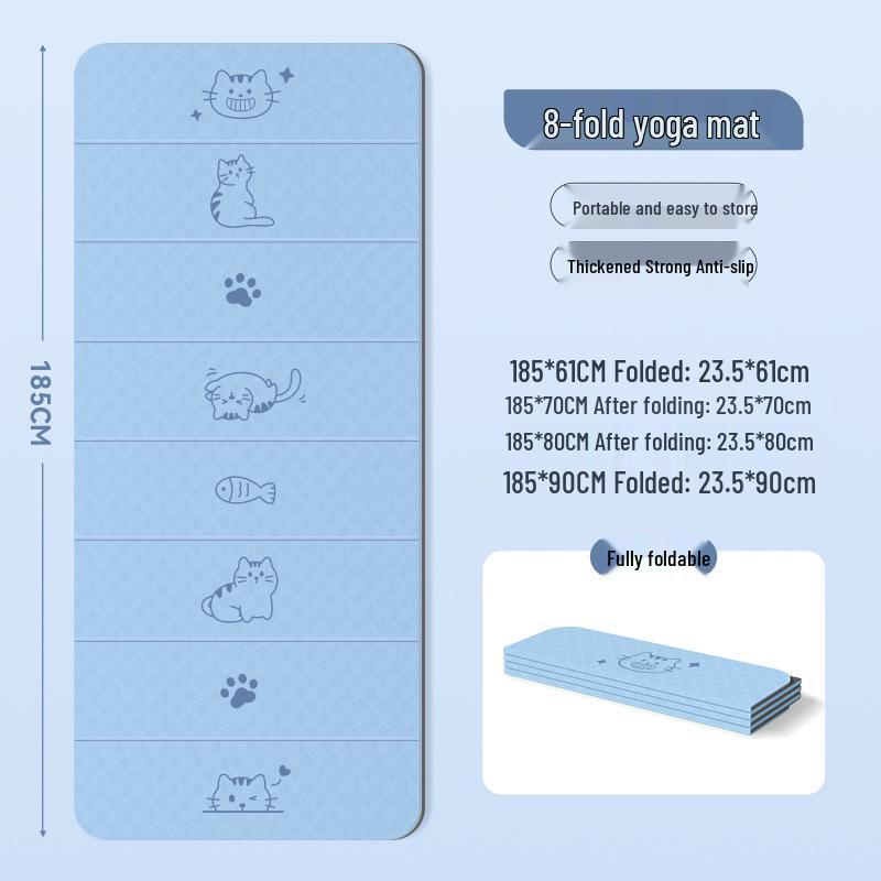 Foldable Non-Slip TPE Yoga Mat - 80% Off, Large Outdoor Portable Fitness Mat, Thickened for Sleeping, Lunch Breaks, and Sports