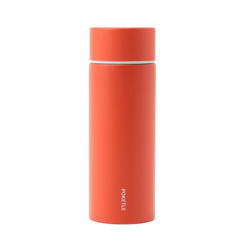 

POKETLE Water Bottle, Slim Mini Water Bottle, Lightweight Stainless Steel, 120ml, Coral Red