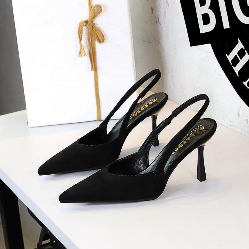 French Banquet Fashion Leopard Print High Heels Thin Heel Pointed Toe Hollow Single Shoes Shallow Mouth Comfortable Temperament