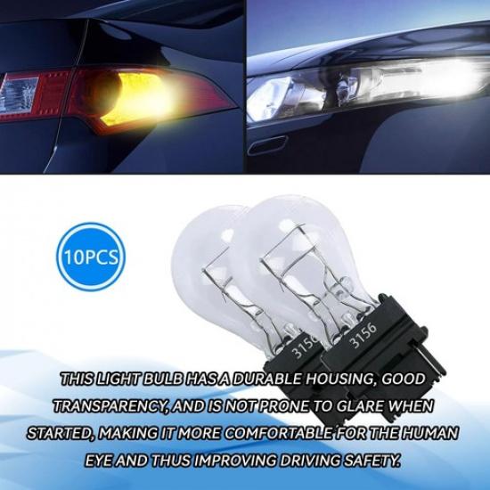 Brake Light Bulb Tail Light Bulbs Car trument Light Bulb, 10 Pack White 3156