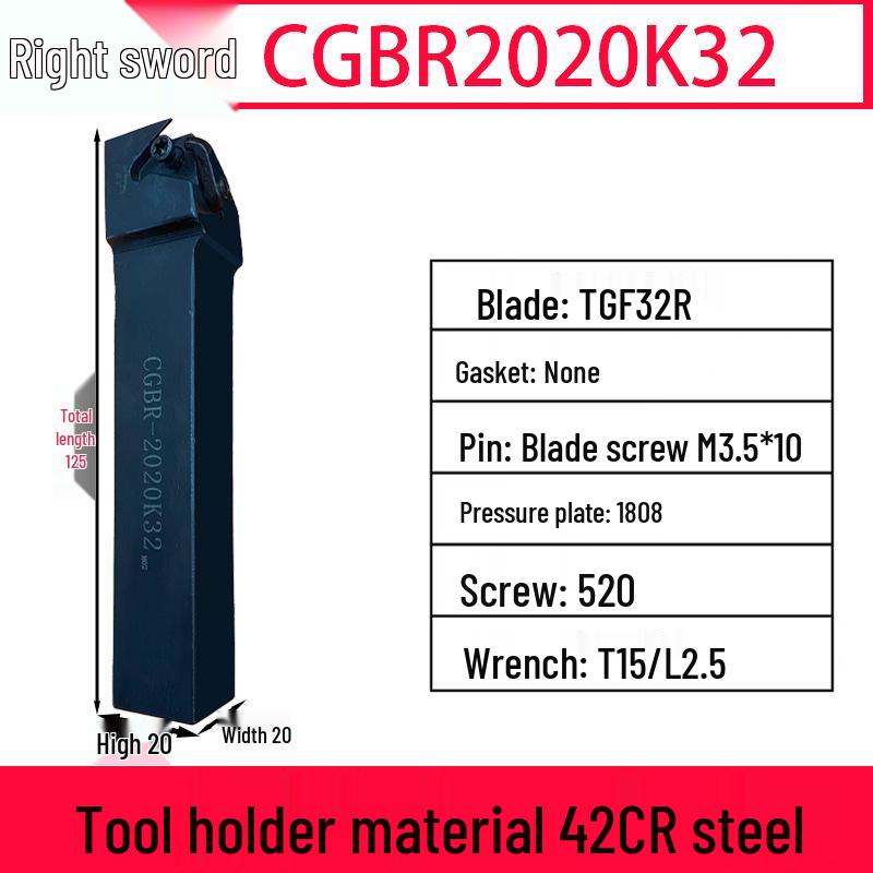 CNC Clamp-Type Vertical Mount Retaining Ring Groove Tool Holder with Kyocera Turning Inserts