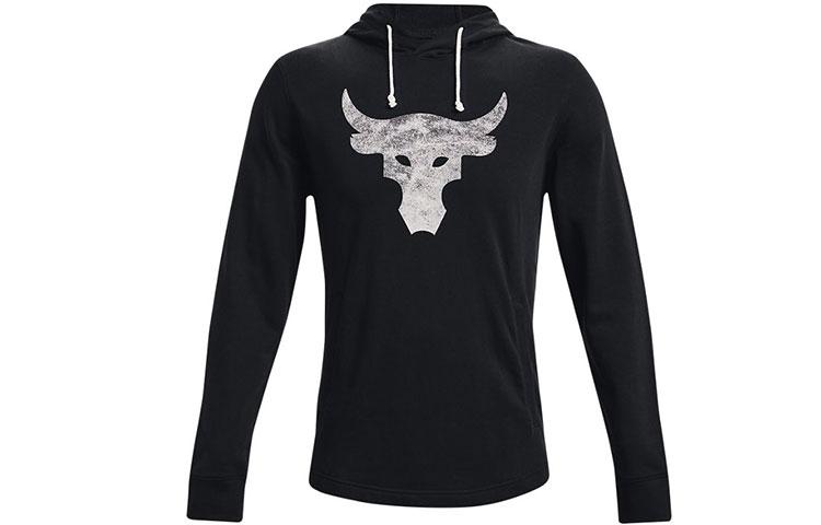 Under Armour Project Rock Sweatshirts Men s Black Hooded Moderate Regular 1367107-001 XL