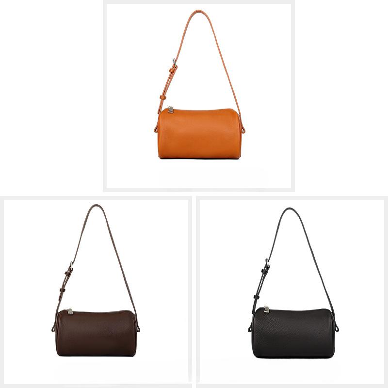Crossbody Bag Casual and High-end Style Cylindrical Pillow Bag Cowhide Handbag Small Handbag