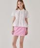 Ronron Torchon Lace Check Mini Skirt Pink