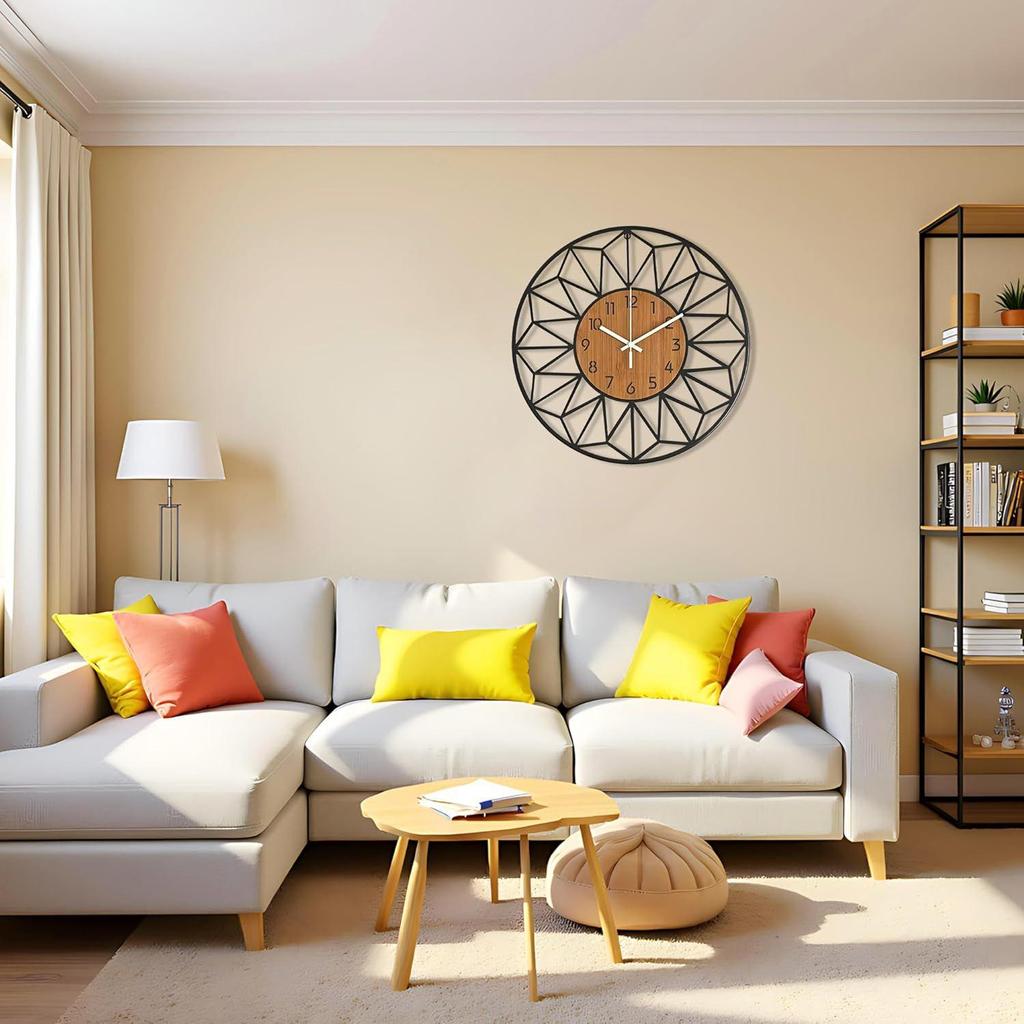 Fancy Metal Wall Clock for Home Decor – Stylish Living Room & Bedroom Watch, Designer Wallclock, Big Size Hanging Watch