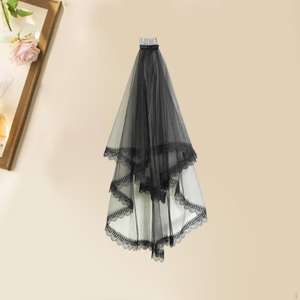 Black Lace Bridal , Elegant Women Headband, Hair Accessory for Stage Performance Or Engagement