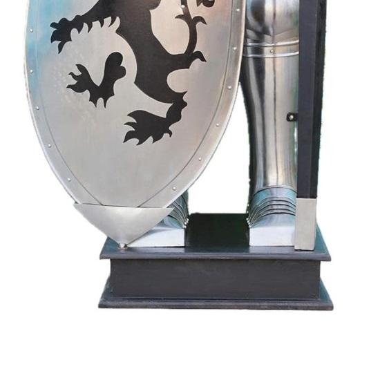 Medieval Knight Armor Replica with Spear  Lion Crest Shield