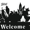 Outdoor Yard Decor Welcome Decorative Sign, Wildflowers/Vegetables Silhouette Black Garden Stake, Durable Signage Acrylic Rustic Lawn Sign for