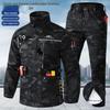 Unisex Tarnfarbenes Arbeitskleidungs-Set: Verschleißfeste, winddichte Uniformen für Frühling/Herbst - Ideal für den Außen- und Industriegebrauch