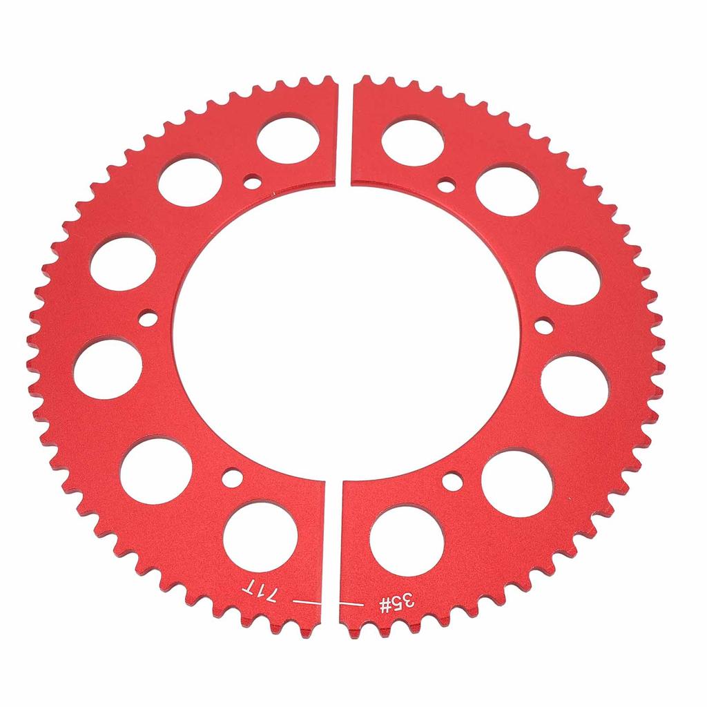 35 Chain 71 Tooth Split Sprocket Low Friction Aluminium Alloy Lightweight for CT200U BT200X CT100U