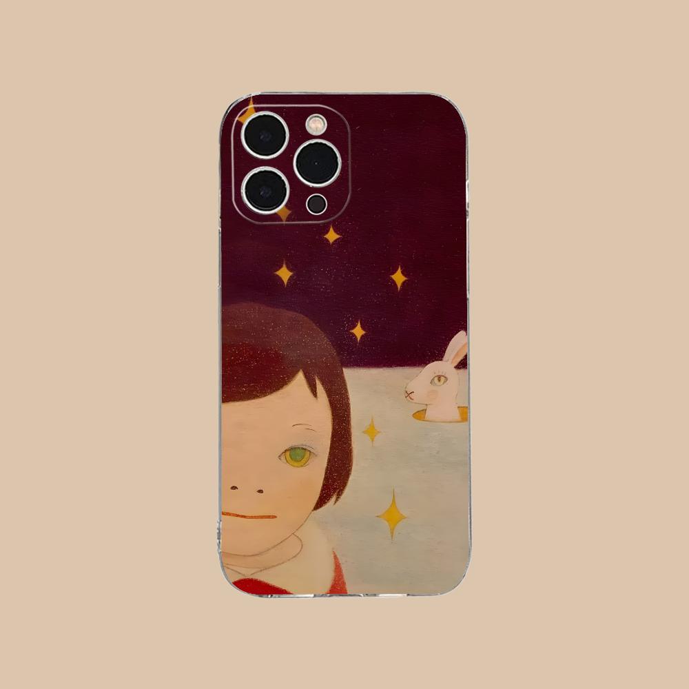 Anime Yoshitomo Nara Phone Case for iPhone 17 16 15 14 13 12 11 X XR XS Air Pro Max Plus Mini Clear Colorful Cover Luxury Pretty