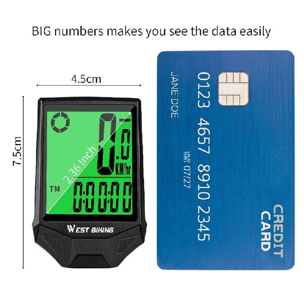 WEST BIKING Bicycle Computer Wireless Waterproof MTB Road Bike Speed Odometer With Backlight LCD Digital Cycling Speedometer