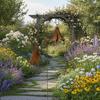 Artistic Iron Flower Petal Ground Spikes Decorative Garden Stakes For Enhancing Garden Or Patios Aesthetics