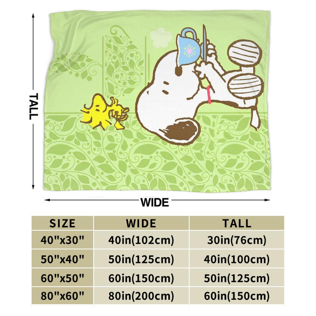 Snoopys Springtime Blanket Wool Novelty Breathable Throw Blanket for Home Decoration,