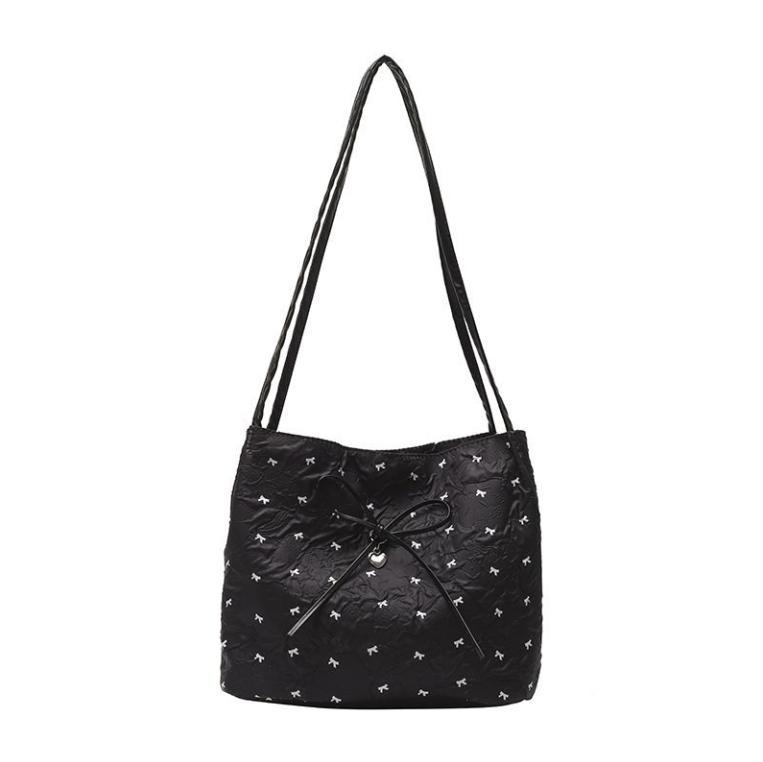 

Bow Stylish New Tote Bag ladies cute tote pouch Commuter Bag Women Trendy Underarm Shoulder Bag Sweet Fresh Small Bow Handbag