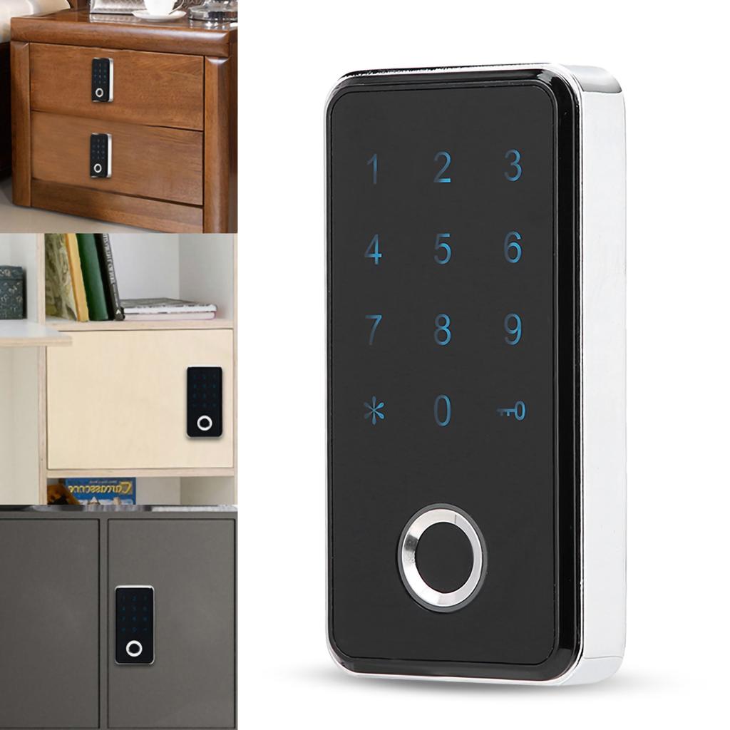 Smart Keyless Fingerprint Digital Password Electronic Lock For Cabinet File Locker(Silver)
