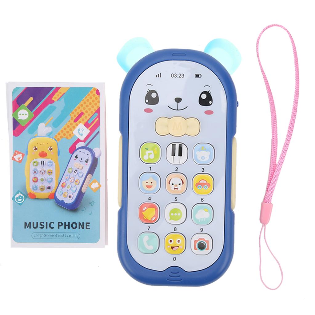 Baby Phone Toy Simulation Telephone Music Sound Light Effect Children Mobile Phone ToyLight Blue