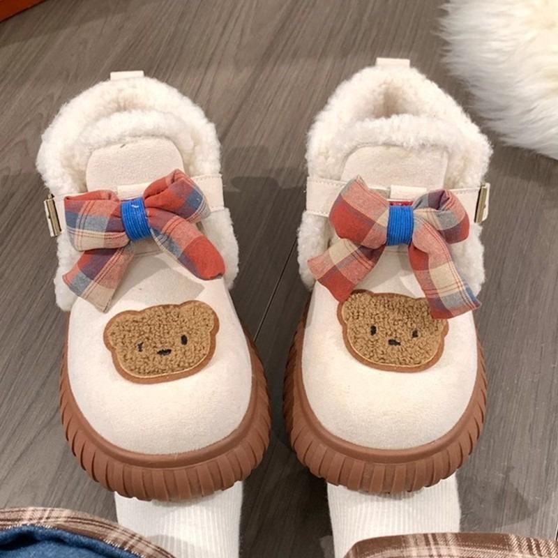 

Cute snow boots women s new winter models fleece thickened warm waterproof non-slip low-top thick bottom 40
