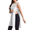 Post Surgery Dress for Women Fully Detachable Sleeveless Vest Dress Striped Pattern Medical Recovery Clothing Comfortable Fit