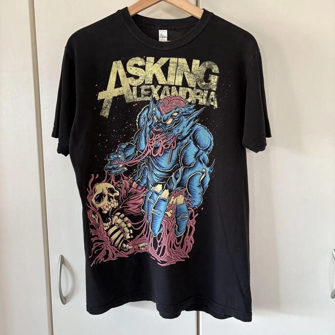 Vtg Asking Alexandria Rock band 90s Graphic Black T shirt Heavy Cotton S-5XL Unisex T-Shirt XXXXL