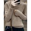 100% Cashmere Pure Wool Slimming Round Neck Knit Sweater - Women's Ribbed Slim Fit for Autumn/Winter