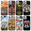 America Route 66 Phone Case For iPhone 17 Air 11 13 Mini 14 15 Plus 16 12 Pro Max 16E SE 7 8 Pattern Soft TPU Back Cover 17 Air