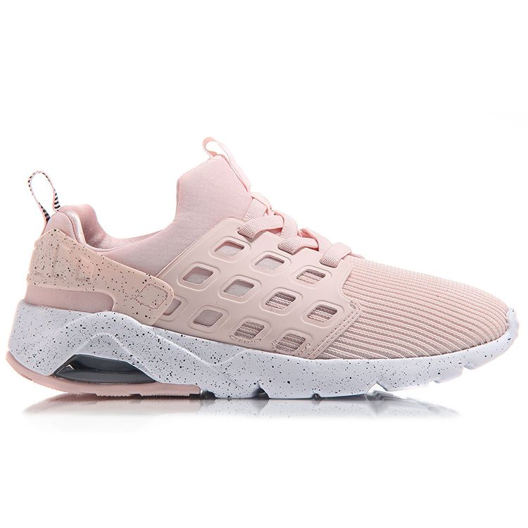 Li Ning Bubble Ace Half Palm Air Cushion Integrated Knitted Sports Shoes Women Sneakers Pink White AGLM022-3