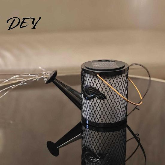 Decorative Flowing Water Effect Lamps Flamingo Garden Statue with Solar Watering Can Lights, Iron Outdoor Light Strings Lawn Ornament for Patio