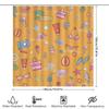 Summer Beach Shower Curtain with Colorful Accessories for Bathroom Decor Sunny Orange Print