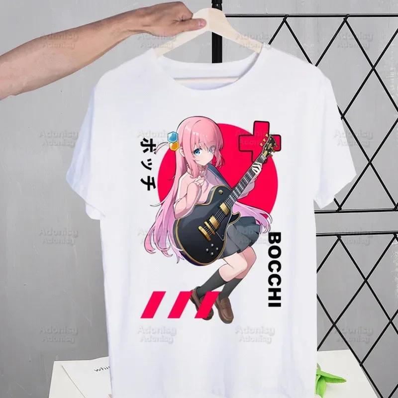Bocchi The Rock T-shirts Summer Men/Women Hip Hop Funny Print Kessoku Band Tshirt Hitori Gotou T Shirts Short Sleeve Tops
