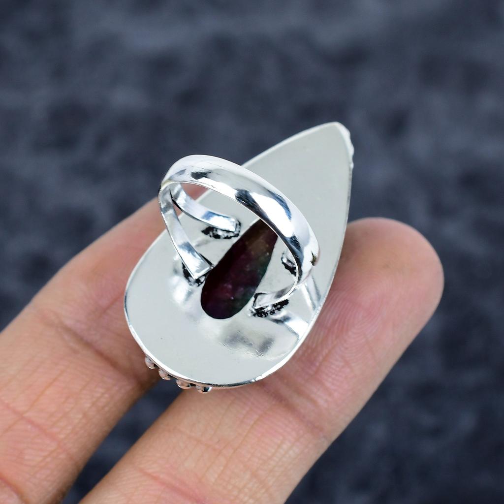 Rainbow Solar Quartz Gemstone 925 Sterling Silver Jewelry Ring Size 8.5 M-2819