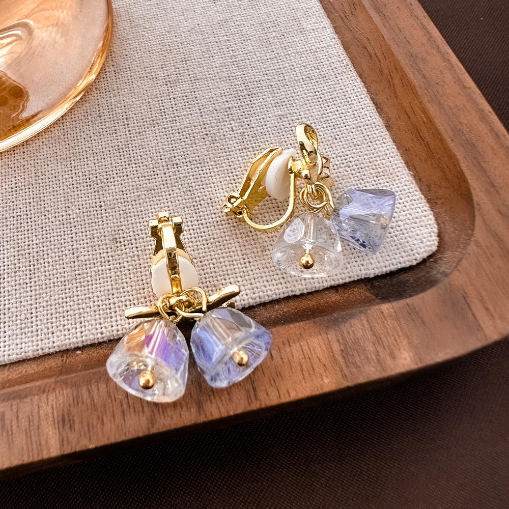 Vintage Französische Ohrclips mit ovalen Perlen für nicht-durchstochene Ohren