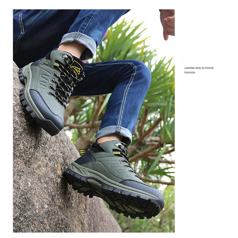 Men's Hiking Boots Waterproof Outdoor Sports Shoes Leather Sneakers Male Plus Size 39-46