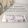 3Pcs Rhombus Pattern Geometric Duvet Cover Set 1Dovlet + 2 Pillowcases (No Inserts) Home & Student Room Print Christmas Gift