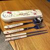 Cartoon Cute Hello Kitty Good-Looking Chopsticks And Spoon Set Stainless Steel Student Portable Tableware For Work