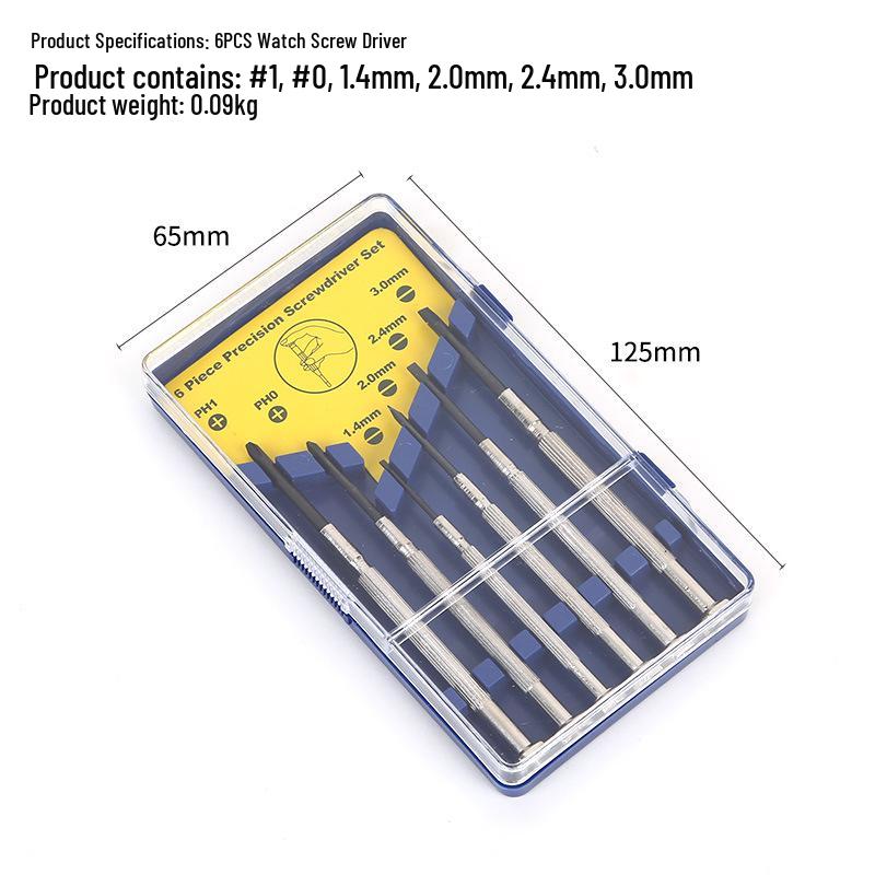Precision Screwdriver Set for Watch, Clock, and Eyeglass Repair 6PCS Clock Screwdriver Set