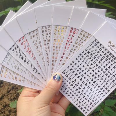 26 İngilizce Alfabe 3D Kendinden yapışkanlı Nail Art çıkartma Kelime Küçük Harf Tırnak Dövmeler süslü çıkartmalar