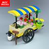 Non-Toxic Moc Bricks Flower Cart Market Stall Florist Street View Toy Kids Educational Building Blocks Assembled Toys Chilren'S Gifts