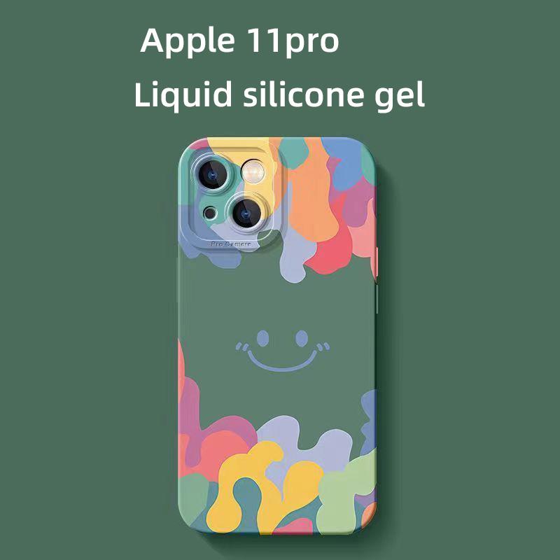 Kolorowa uśmiechnięta twarz odpowiednia dla Apple 15/14/13 minimalistyczne etui na iPhone 12pro odporne na upadki 7/8P