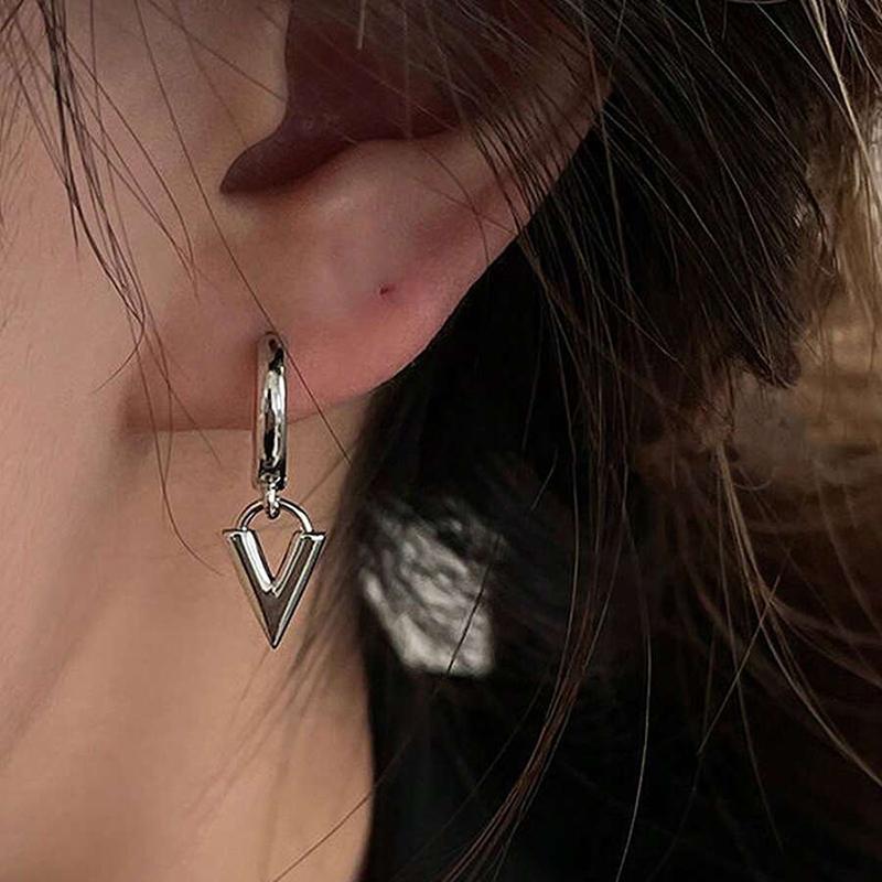 Huitan Zarte V-förmige Hängeohrringe Damen Metallischer Stil Täglich Mode Damen Unauffällig Vielseitige Accessoires Großhandel