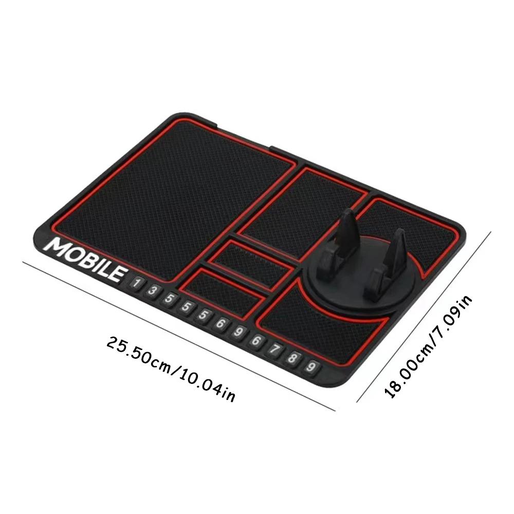 Car cell phone holder multifunctional car anti-slip mat interior supplies pad temporary parking number plate