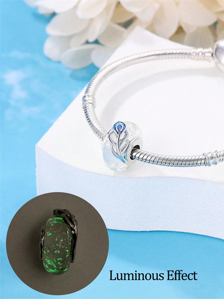 Colorful Night Light Beads Charm Copper Plated Fit Charms Copperoriginal Bracelet For Jewelry Making Diy Charm